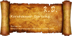 Kornhauser Darinka névjegykártya